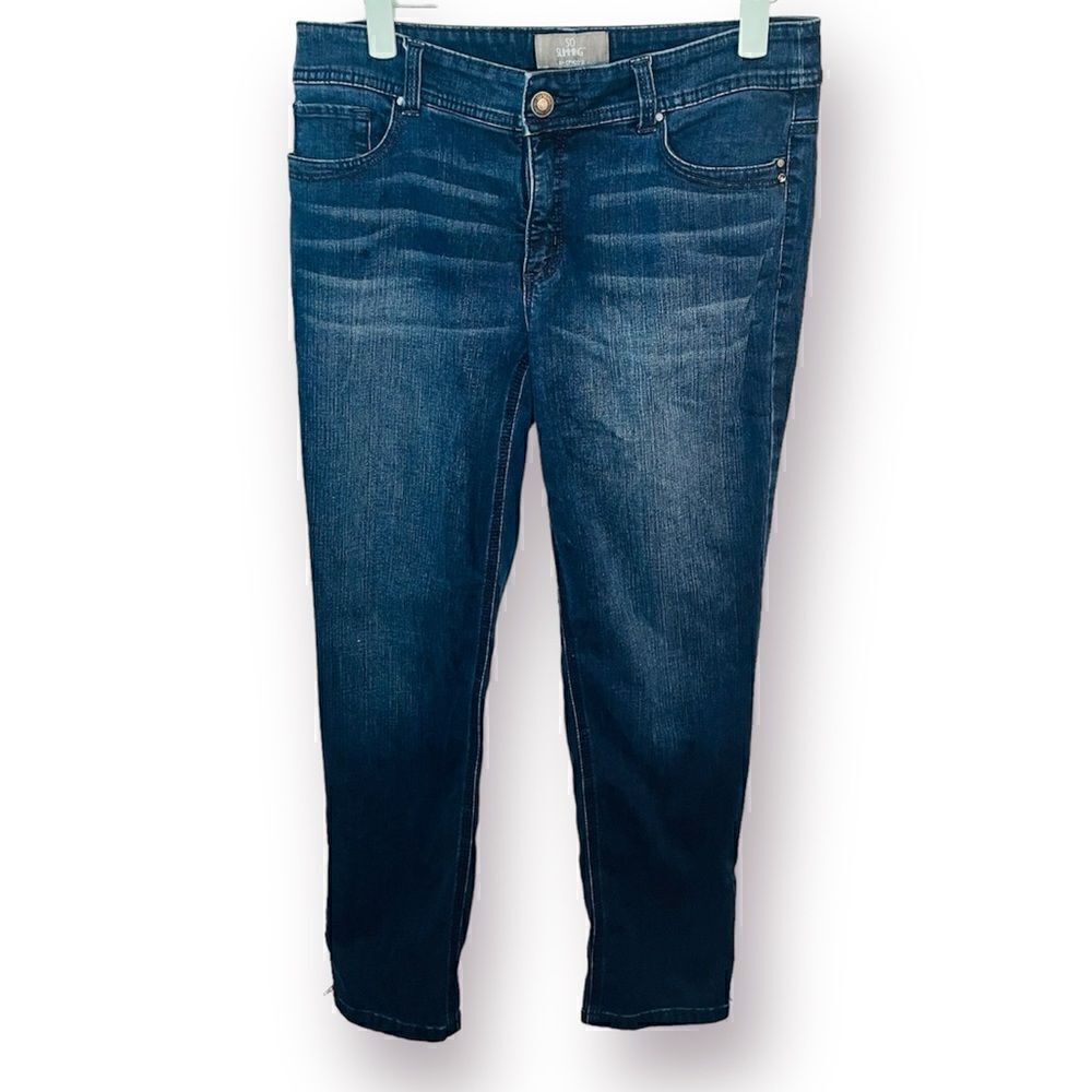 Chicos So Slimming Skinny Jeans Ankle Side Zip 4 (Chicos Size 0)